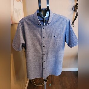 Men's Haggar Blue Short Sleeve Shirt